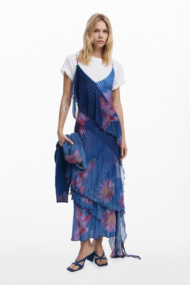 デシグアル（Desigual）/【5サイズ展開】ピクセルフラワーフリルドレス 2026SS