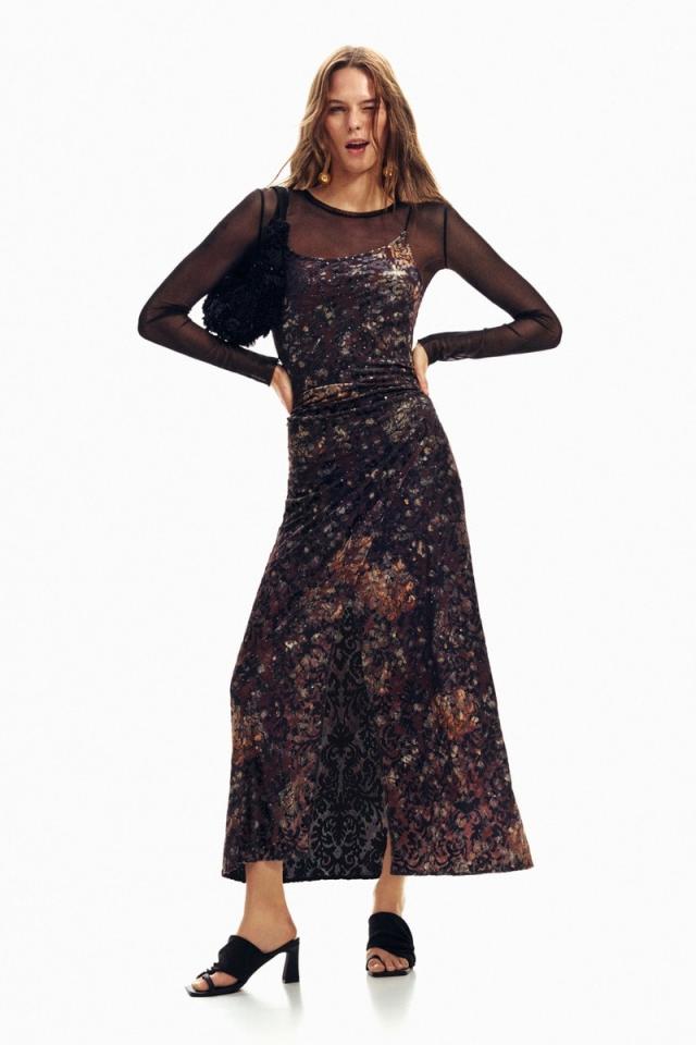 デシグアル（Desigual）/【5サイズ展開/セット商品】2in1 オリエンタルフラワースリットドレス 卒業式 入学式 セレモニ