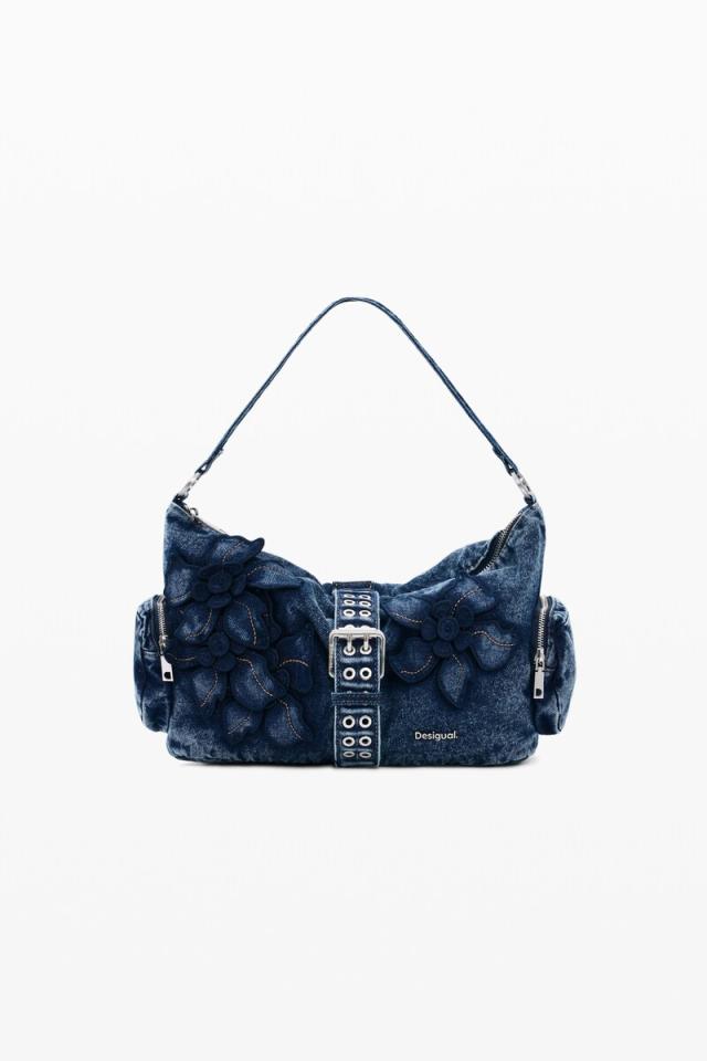 デシグアル（Desigual）/デニムフラワーのミディアムバッグ 2026SS 新作