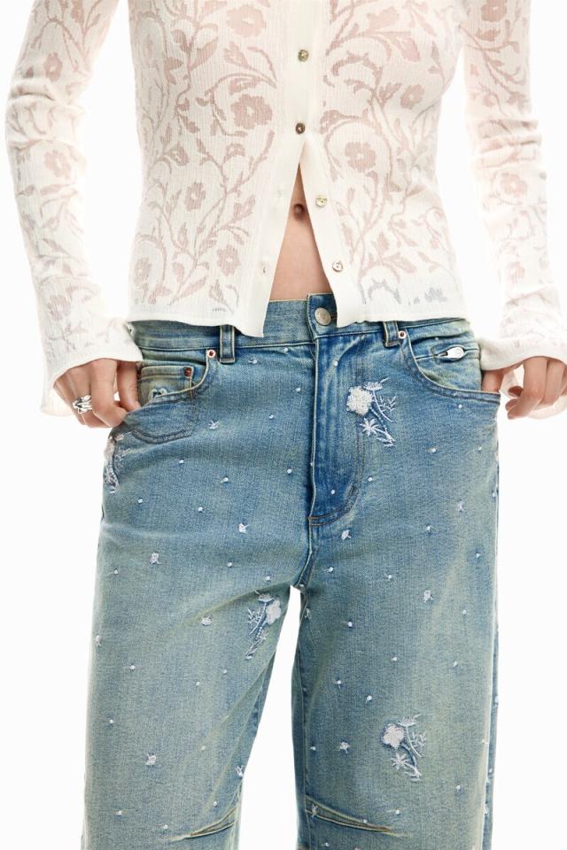デシグアル（Desigual）/【6サイズ展開】ミニフラワー刺繍デニムパンツ 2026SS_2