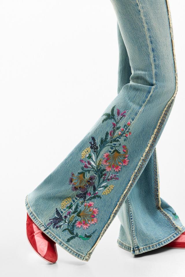 デシグアル（Desigual）/【6サイズ展開】花柄ステッチ入りデニムパンツ 2026SS 新作_3