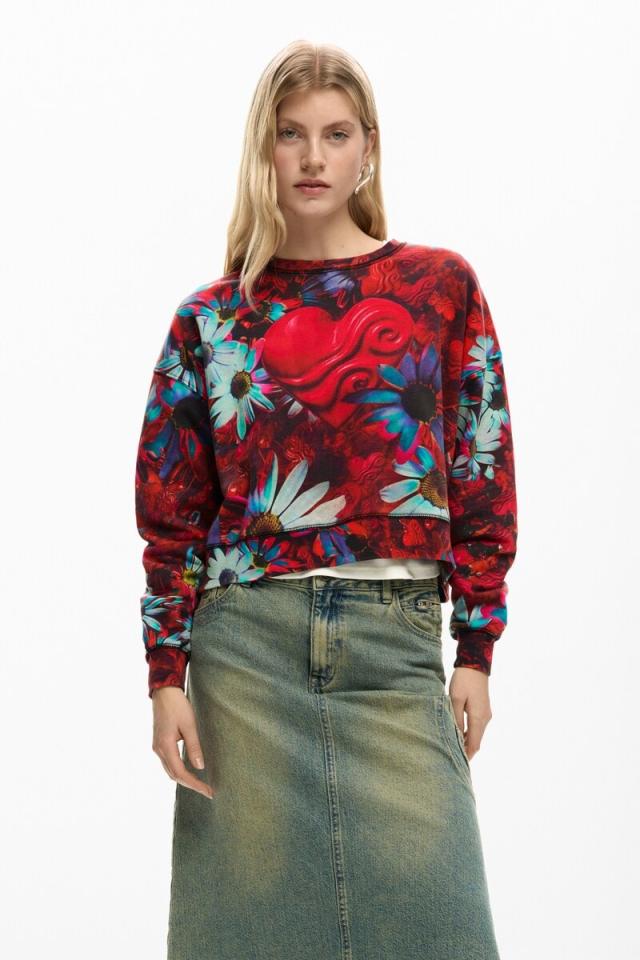 デシグアル（Desigual）/【5サイズ展開】フラワーハートスウェットシャツ 2026SS