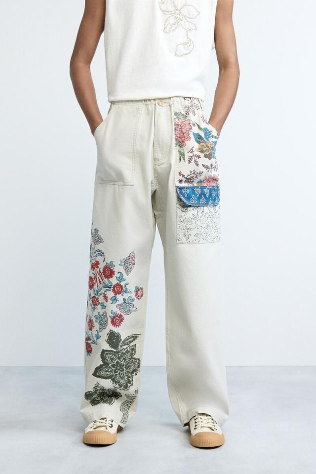 デシグアル（Desigual）/【6サイズ展開】フラワー柄パッチ ロングパンツ 2026SS