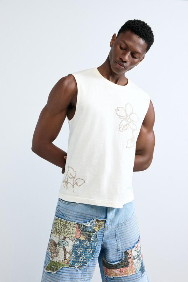 デシグアル（Desigual）/【4サイズ展開】刺繍入りタンクトップ ノースリーブカットソー 2026SS