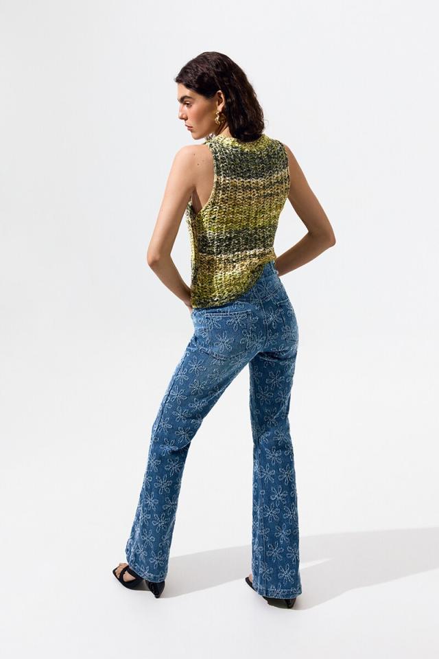 デシグアル（Desigual）/【6サイズ展開】フラワーステッチ フレアデニムパンツ 2026SS 新作_2