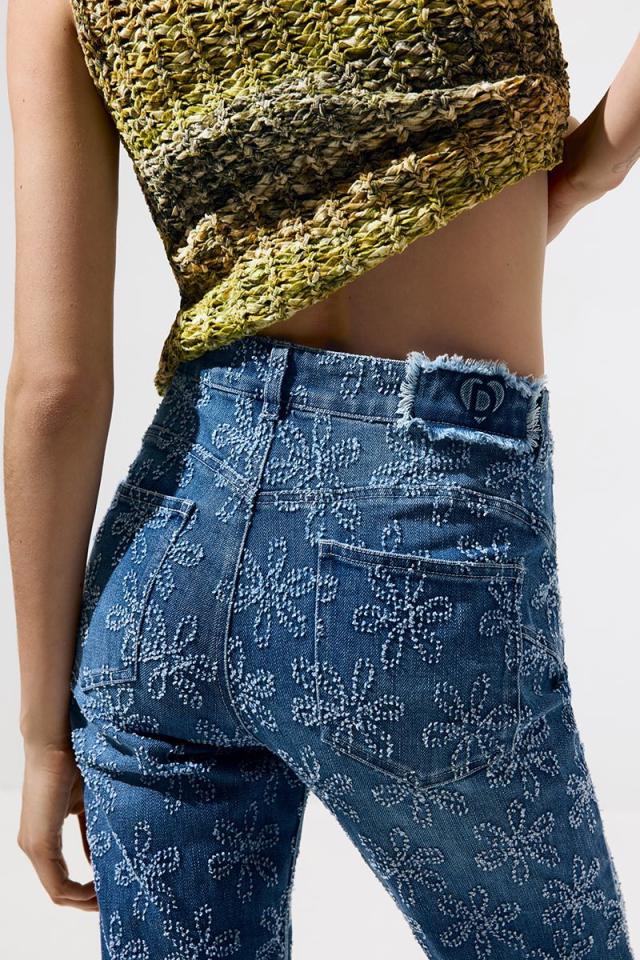 デシグアル（Desigual）/【6サイズ展開】フラワーステッチ フレアデニムパンツ 2026SS 新作_5