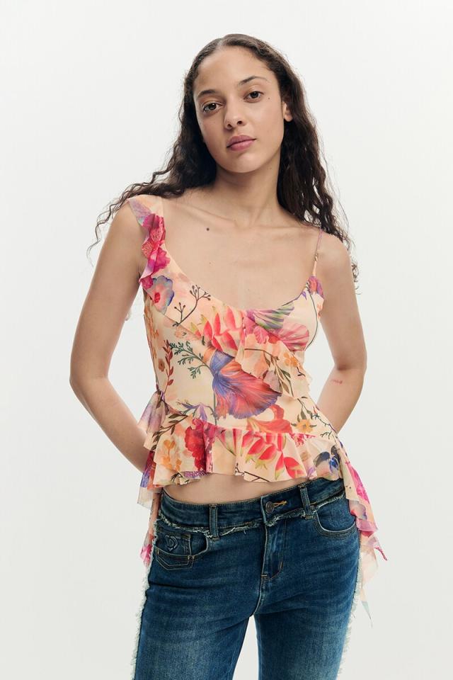 【NEW】デシグアル（Desigual）/【5サイズ展開】フラワープリントキャミソール by クリスチャン・ラクロワ 2026SS 新作