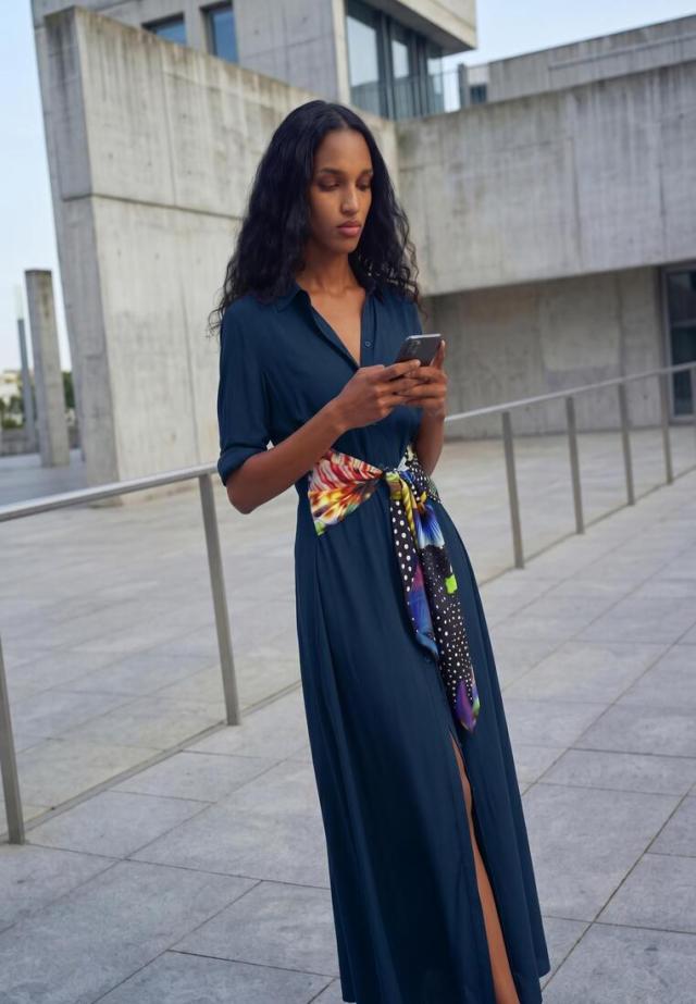 デシグアル（Desigual）/【4サイズ展開】スカーフシャツワンピース by