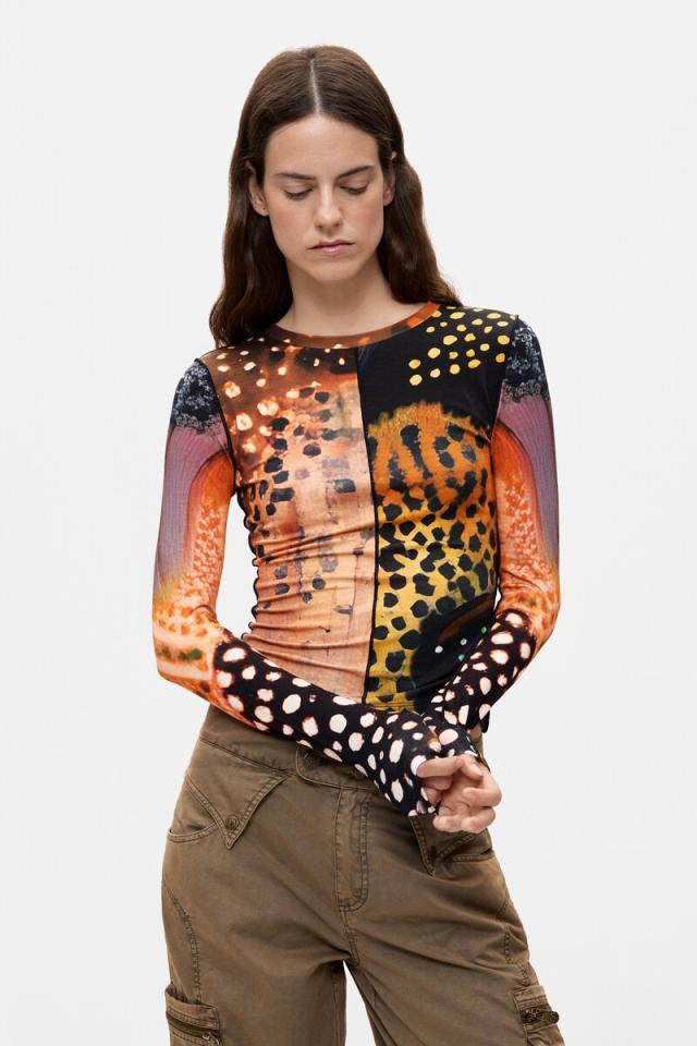 デシグアル（Desigual）/【5サイズ展開】アシンメトリードットプリント長袖トップス 2026aw 新作