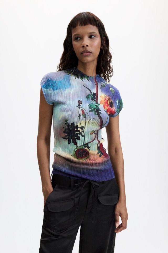 デシグアル（Desigual）/【3サイズ展開】フレンチスリーブプリントシャツ 2026aw 新作 12,506円