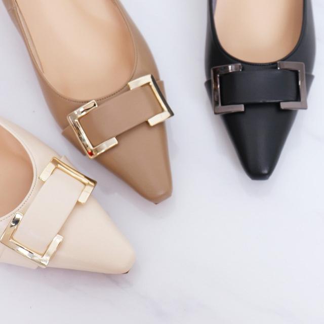 アルテミス by ダイアナ（artemis by DIANA）/スクエアバックル　ソフトポインテッドトゥパンプス