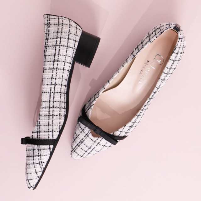 ■PRADA プラダ ツートーン ブラッシュドレザー パンプス ブラック ブラッシュドレザー レースアップ | PRADA