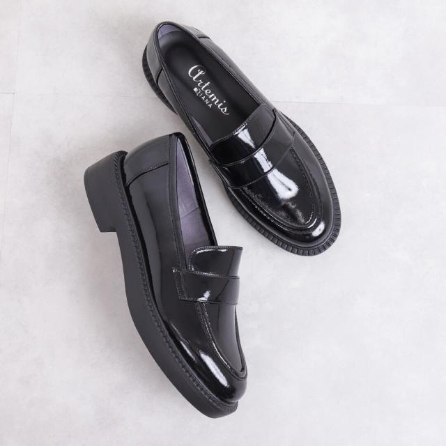 PLEASER (プリーザー) ADORE-1020LG ショートブーツ エナメル黒／黒