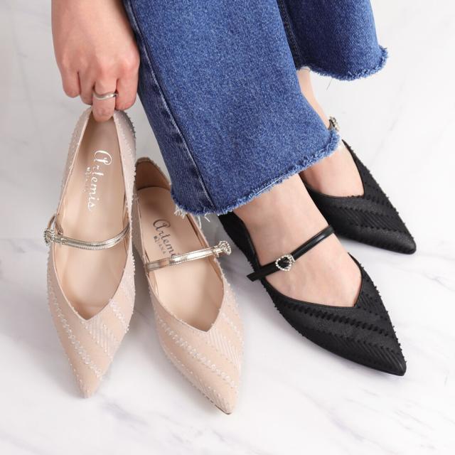 アルテミス by ダイアナ（artemis by DIANA）/【25秋冬新作】メリージェーン　ポインテッドトゥフラットパンプス