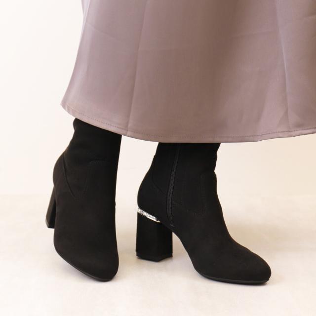 アルテミス by ダイアナ（artemis by DIANA）/【25秋冬新作】ビジューヒール　ストレッチショートブーツ アルテミス by ダイアナ（artemis by DIANA）/【25秋冬新作】ビジュー