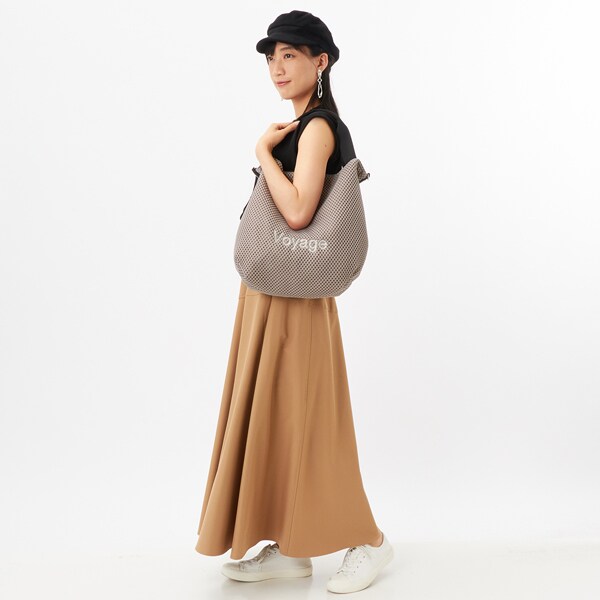 シャルエ（CHARUER）/【メッシュ】オリジナルロゴ刺繍ショルダートート