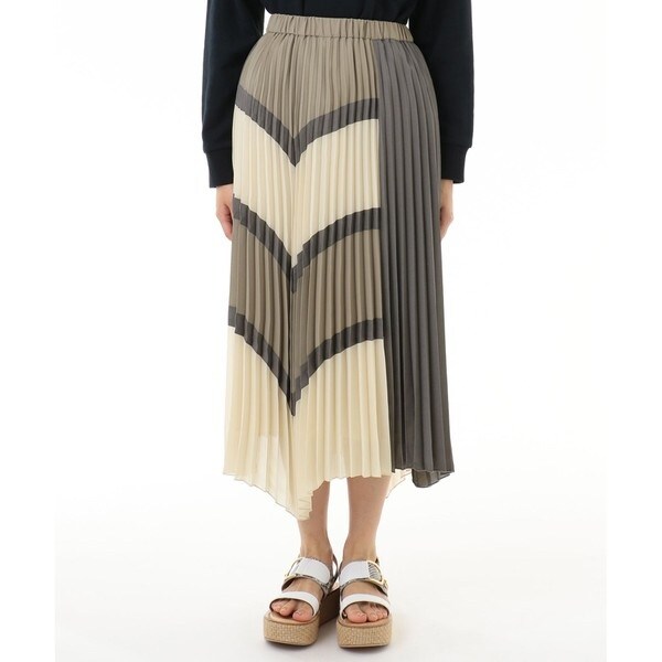 グレースコンチネンタル（GRACE CONTINENTAL）/切替イレギュラープリーツスカート