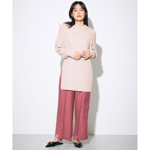 グレースコンチネンタル（GRACE CONTINENTAL）/サテンタックワイドパンツの通販は