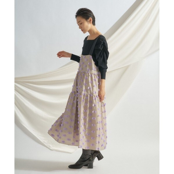 グレースコンチネンタル/カットジャガードノースリーブワンピース