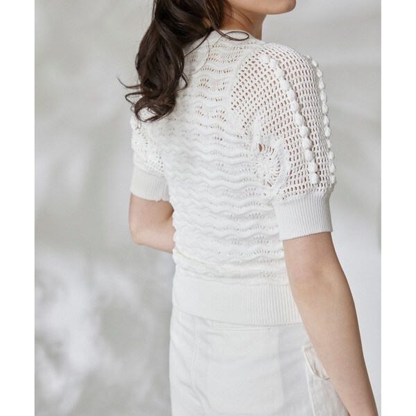 グレースコンチネンタル（GRACE CONTINENTAL）/クロシェスリーブニットトップの通販は