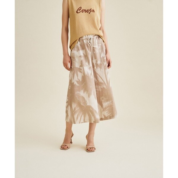 グレースコンチネンタル（GRACE CONTINENTAL）/リネンコットンプリントパンツ