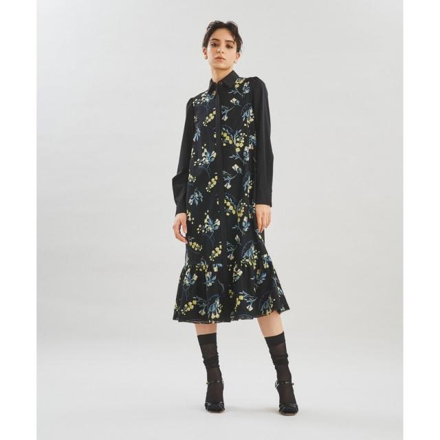 グレースコンチネンタル/スズラン刺繍シャツワンピース