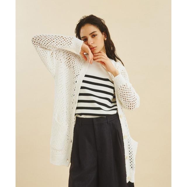 ラインメッシュニットカーディガン グレースコンチネンタル GRACE