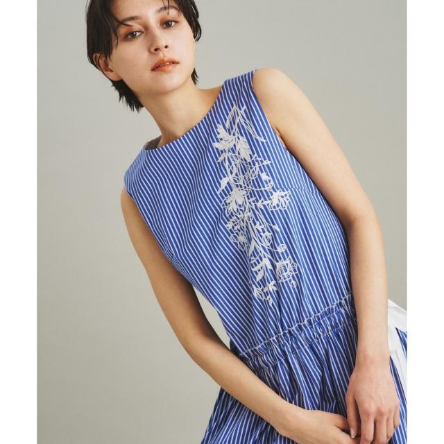 大得価，限定SALE グレースコンチネンタル/ストライプ刺繍ロングワンピース