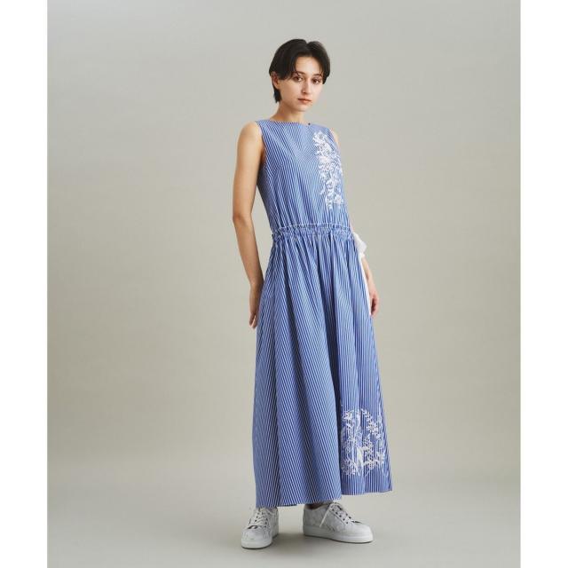 大得価，限定SALE グレースコンチネンタル/ストライプ刺繍ロングワンピース