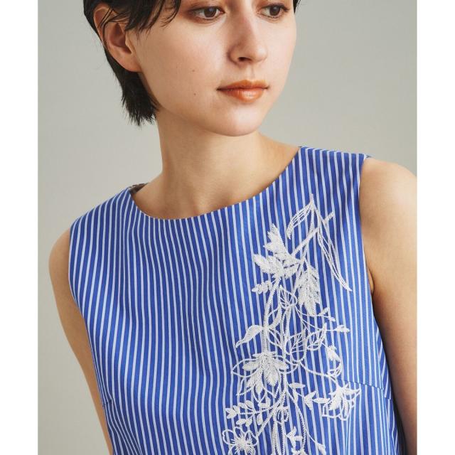 大得価，限定SALE グレースコンチネンタル/ストライプ刺繍ロングワンピース