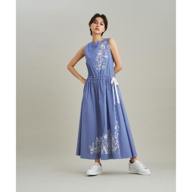 大得価，限定SALE グレースコンチネンタル/ストライプ刺繍ロングワンピース