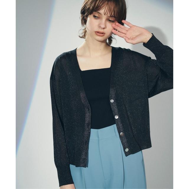 グレースコンチネンタル（GRACE CONTINENTAL）/ラメVネックニットカーディガン