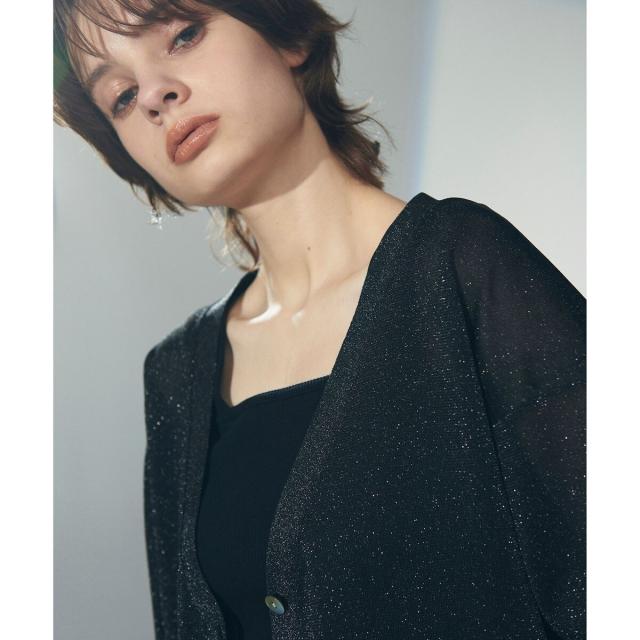 グレースコンチネンタル（GRACE CONTINENTAL）/ラメVネックニットカーディガン