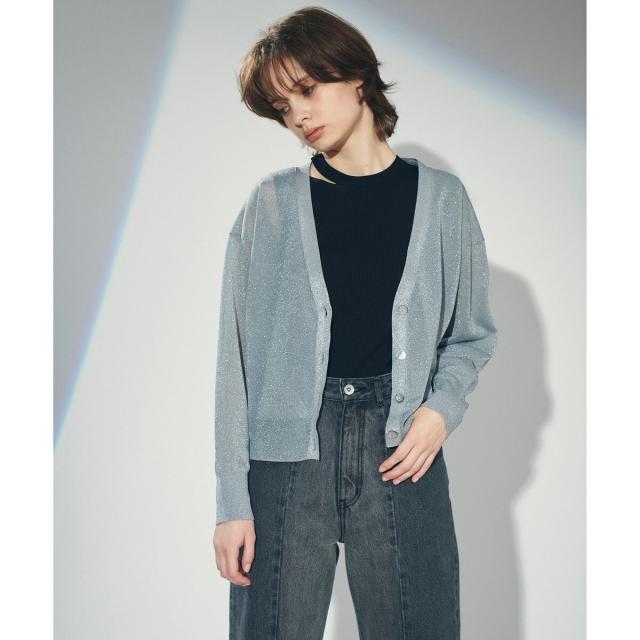 グレースコンチネンタル（GRACE CONTINENTAL）/ラメVネックニットカーディガン