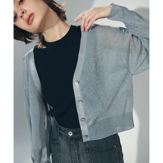 グレースコンチネンタル（GRACE CONTINENTAL）/ラメVネックニットカーディガン