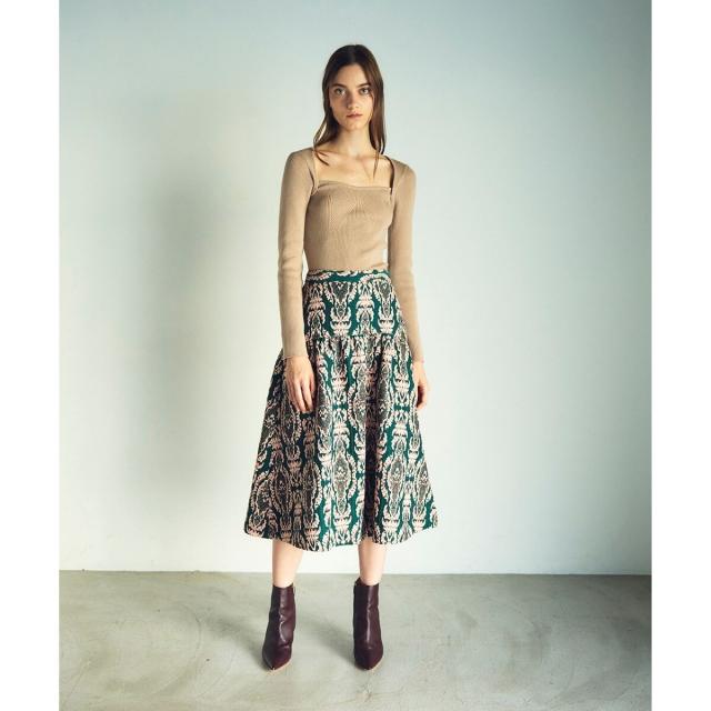 グレースコンチネンタル✨ジャガードskirt❤️ ジャガードタックスカート / GRACE CONTINENTAL | GRACE