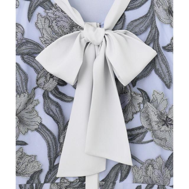 【関税・送料込】karen millen 花刺繍オーガンジーミディドレス 関税・送料込】karen millen 花刺繍オーガンジーミディドレス