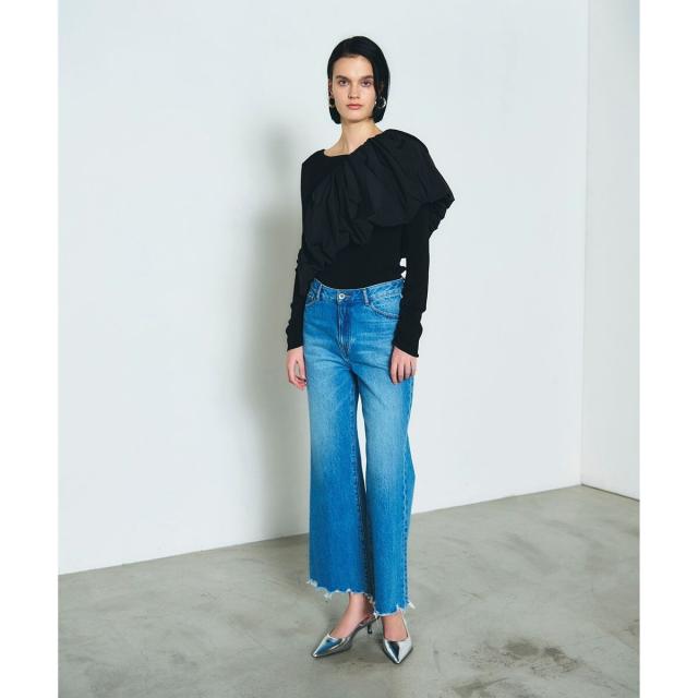 グレースコンチネンタル（GRACE CONTINENTAL）/ルーズフレアデニムパンツ