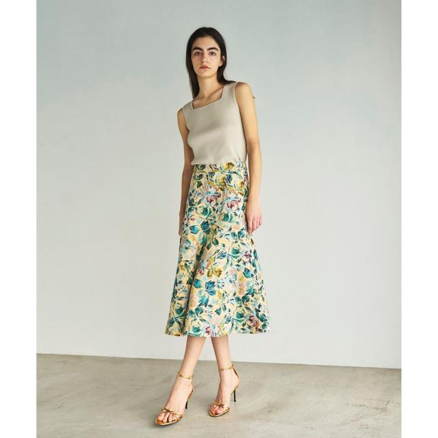 グレースコンチネンタル（GRACE CONTINENTAL）/フラワージャガードフレアスカート