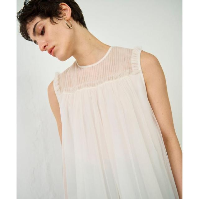 グレースコンチネンタル（GRACE CONTINENTAL）/チュールノースリーブ トップ