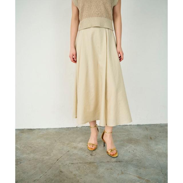 グレースコンチネンタル（GRACE CONTINENTAL）/リネンタッチタックフレアスカート