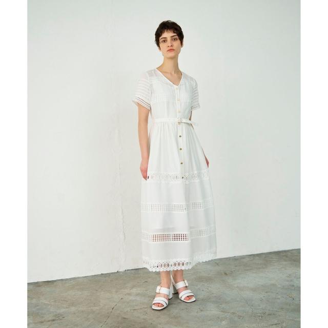 訳あり　グレースコンチネンタル レトロプリント フレアスカート ロング 36 シフォンプリントギャザースカート / GRACE CONTINENTAL | GRACE