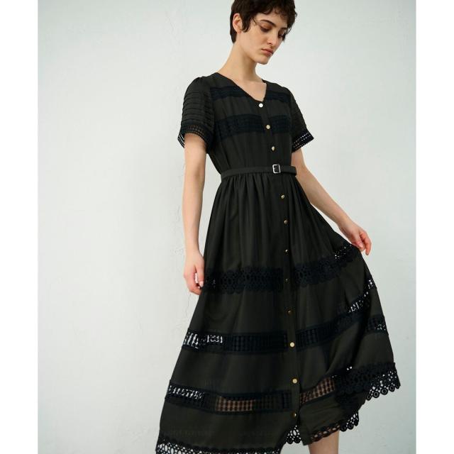 GRACE CONTINENTAL レース切替フレアワンピース レース切替フレアワンピース / GRACE CONTINENTAL | GRACE