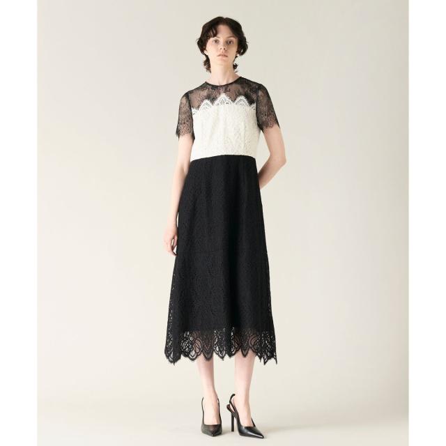りくです！【美品】グレースコンチネンタル ダイアグラム レース切替 グレースコンチネンタル（GRACE CONTINENTAL）/レース切替フレアドレス