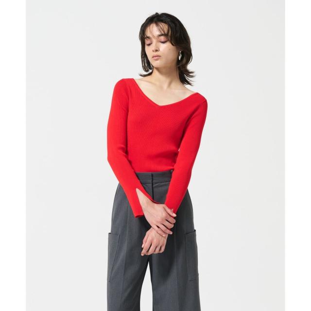 グレースコンチネンタル（GRACE CONTINENTAL）/リブVネックニットトップの通販は