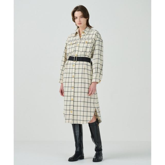 グレースコンチネンタル（GRACE CONTINENTAL）/ウールチェックシャツワンピース