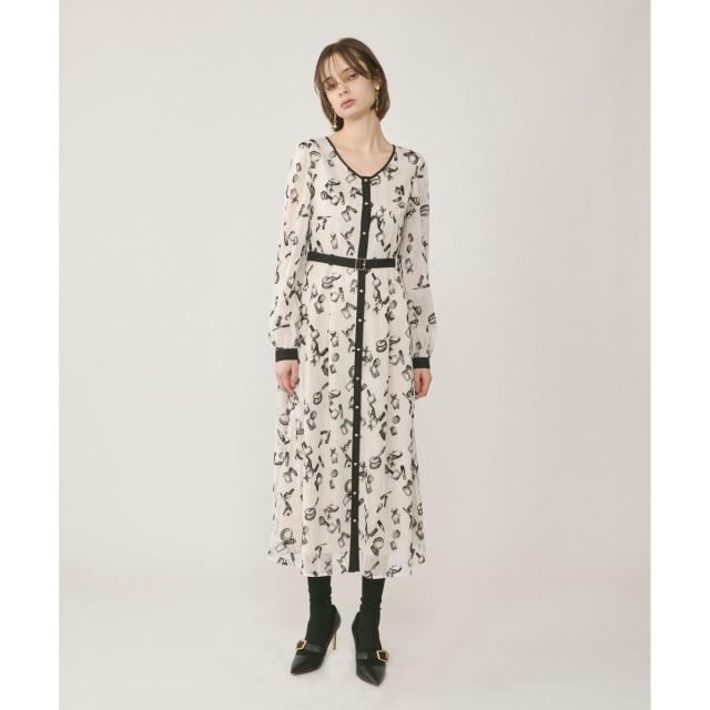 グレースコンチネンタル（GRACE CONTINENTAL）/コスメフロッキープリントワンピース