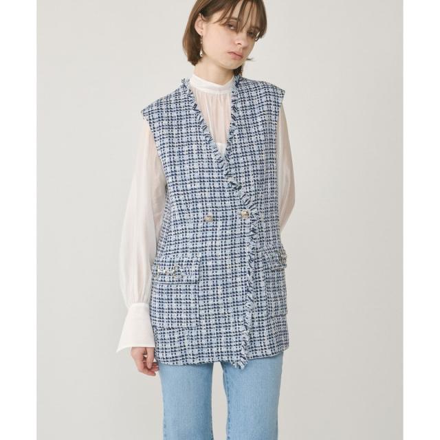 グレースコンチネンタル（GRACE CONTINENTAL）/ルーズツイードジレジャケット