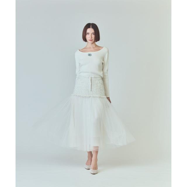 グレースコンチネンタル（GRACE CONTINENTAL）/ツイードコンビチュールスカート