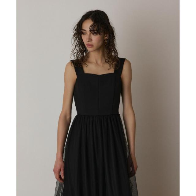 グレースコンチネンタル（GRACE CONTINENTAL）/チュールコンビティアードワンピース